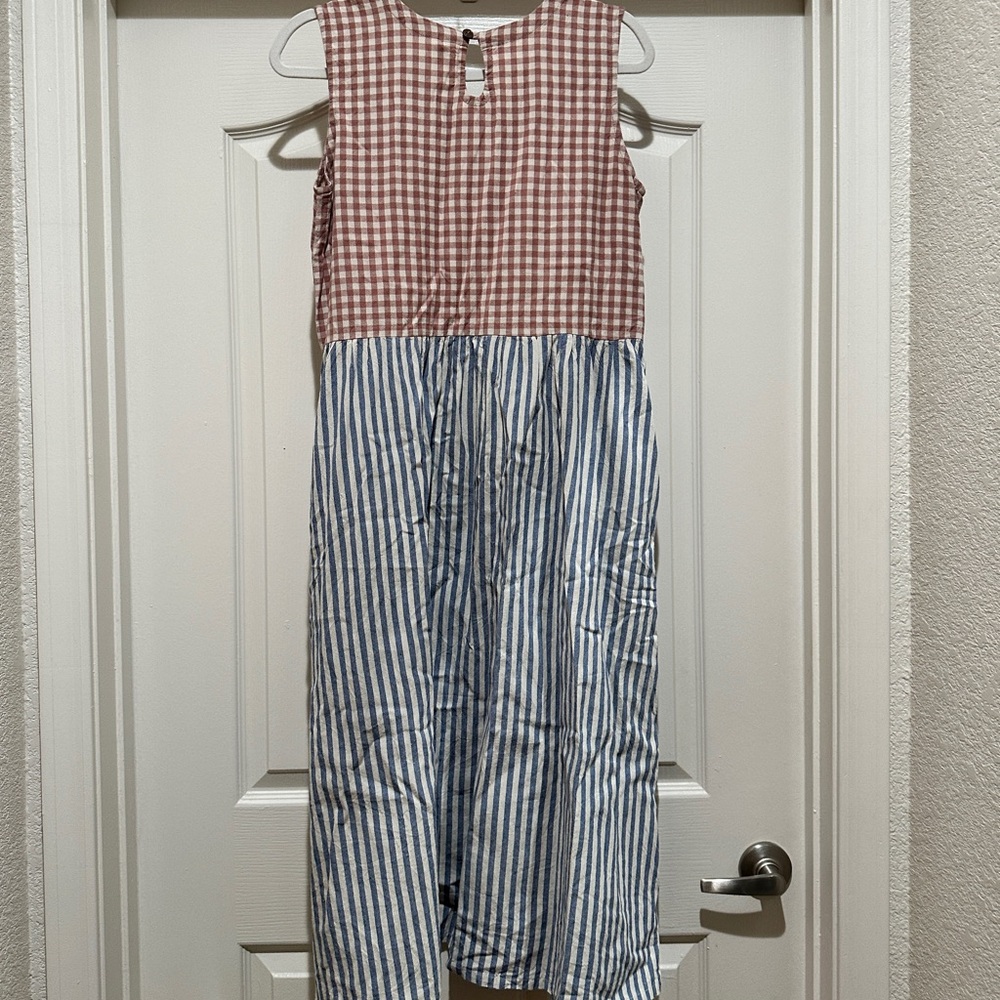 Mata Traders Lilah Gingham Striped Mixed Dress - Picture 9 of 12